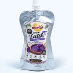 Single pouch packaging of Meea's Instant Latik Coconut Caramel Spread isolated on a plain white background